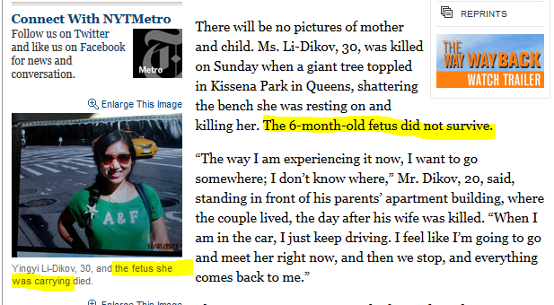When Child Is Killed By Parent Word But >> New York Times Describes Unborn Baby Killed In Accident Merely As A When Child Is Killed By Parent Word But >> New York Times Describes Unborn Baby Killed In Accident Merely As A