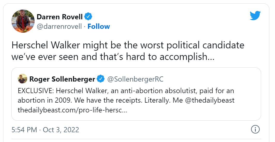 Former ESPN Reporter Says Walker Supporters 'Vile,' Gives Warnock Free Pass - Vimarsana News