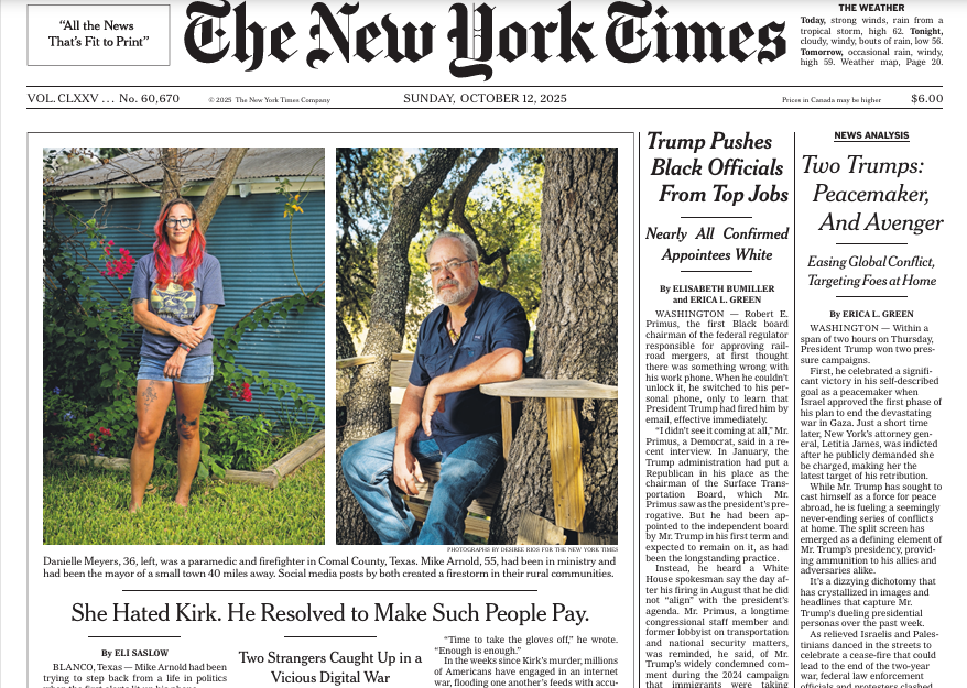 New York Times AGAIN Files Huge Sob Story on Kirk-Hating Ghoul Losing Job