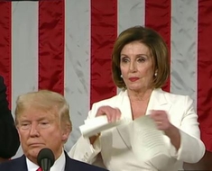 Pelosi tearing up Trump SOTU speech 2/2020
