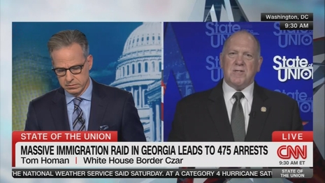 Jake Tapper Tom Homan CNN State of the Unon 9-7-25