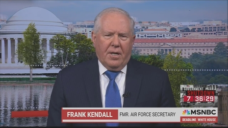 Frank Kendall MSNBC Deadline White House 9-30-25