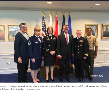 SecDef Carter with transgender military members 2016