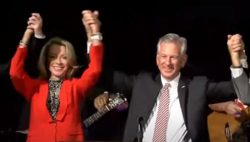 Tiommy Tuberville and wife celebrate election victory