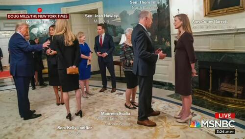 Mika Brzezinski Narrates 'Whodunnit' Scenario at the White House Amy Coney Barrett White House Event