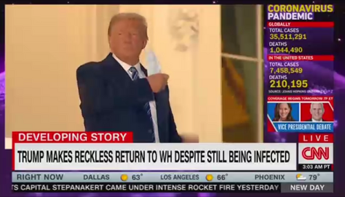 President Trump removing mask CNN New Day 10-6-20 President Trump removing mask CNN New Day 10-6-20