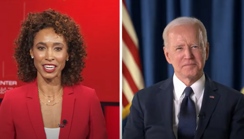 Sage Steele, left, President Biden