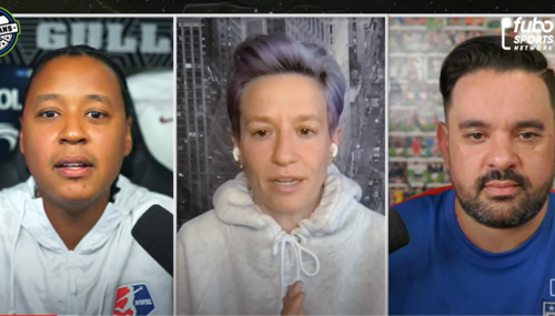 Megan Rapinoe, center, with the Cooligans