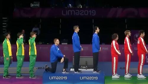 Race Imboden, kneeling
