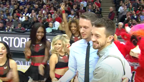 Homosexual proposal at 2016 Bulls pride night Homosexual proposal at 2016 Bulls pride night