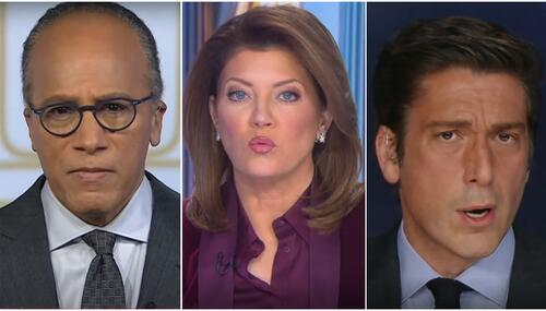 Big Three Evening News Hosts NBC's Lester Holt, CBS's Norah O'Donnell, and ABC's David Muir