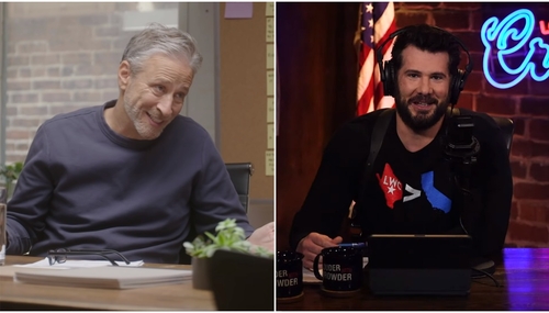 Jon Stewart and Steven Crowder