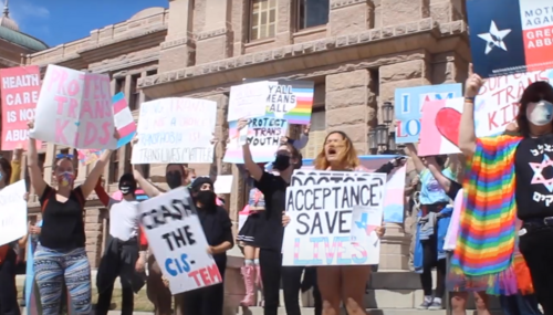 Protestors in Texas rally for transgender rights