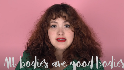 A still from a Fat Acceptance/Body positivity piece done by Bustle in 2015