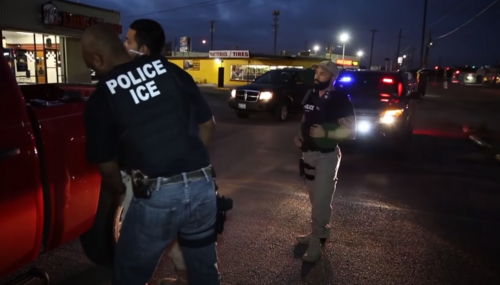 ICE agent making an arrest