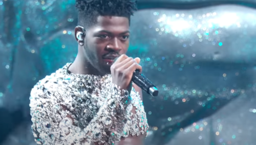 Lil Nas X performing at the 2022 Grammy's 