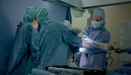 Surgeons at an NHS hospital 