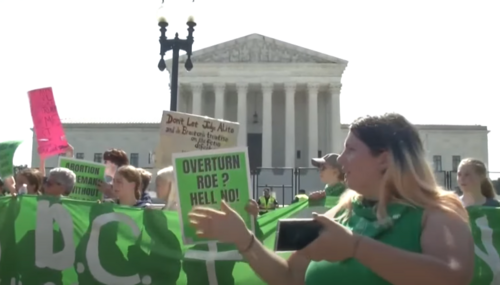 Protestors outside of the Supreme Court protesting on June 13