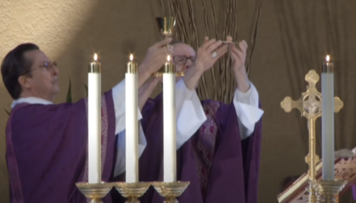 Catholic Priests Celebrating The Eucharist