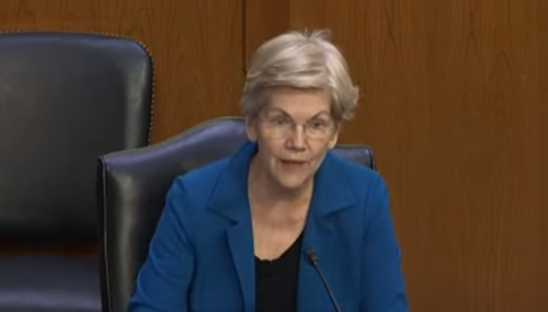 Elizabeth Warren speaking in a congressional hearing