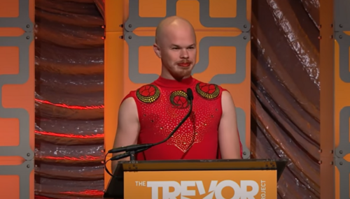 Sam Brinton speaking for his organization, The Trevor Project
