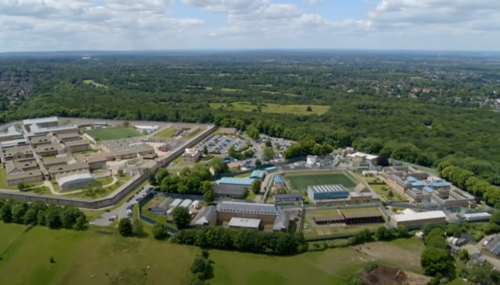 A overhead shot of a UK Prison