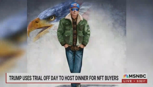 Donald Trump bomber jacket NFT MSNBC Morning Joe 5-9-24 Donald Trump bomber jacket NFT MSNBC Morning Joe 5-9-24