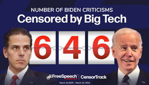 Protecting the President: Big Tech Censors Biden Criticism 646 Times Over Two Years Protecting the President: Big Tech Censors Biden Criticism 646 Times Over Two Years