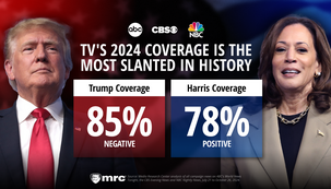 TV Hits Trump With 85% Negative News vs. 78% Positive Press for Harris TV Hits Trump With 85% Negative News vs. 78% Positive Press for Harris