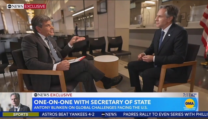 ‘Your Face Just Lit Up’; Stephanopoulos Sucks Up to Blinken in Softball Sit-Down