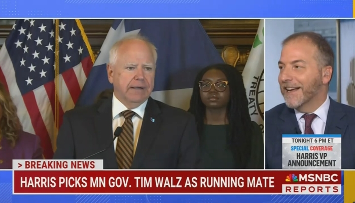 Chuck Todd Raises 'Yellow Flag' After Harris Picks Walz For VP