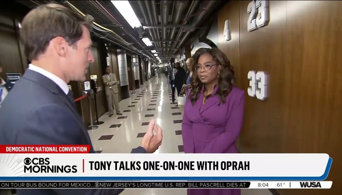 NextImg:Here Were the Worst Moments From CBS’s Syrupy Celebration of Oprah/Walz at the DNC