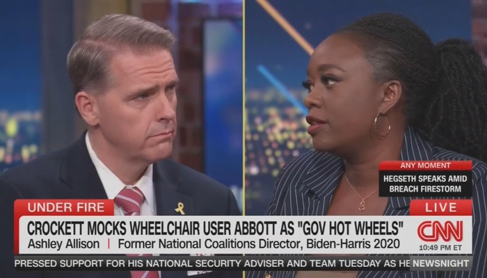 CNN Contributor—'I Believe' Crockett's Denial That She Was Mocking 'Hot Wheels' Abbott