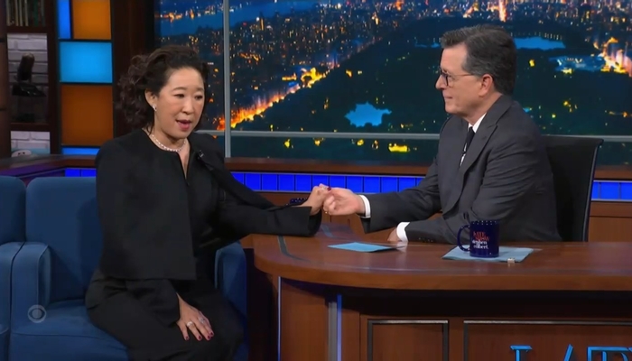 NextImg:Actress Sandra Oh Tries To Conjure 'A Plague On' CBS, Paramount For Dumping Colbert