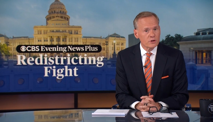 NextImg:IT’S (D)IFFERENT: CBS Evening News Plus Whines About Texas Midterm Redistricting