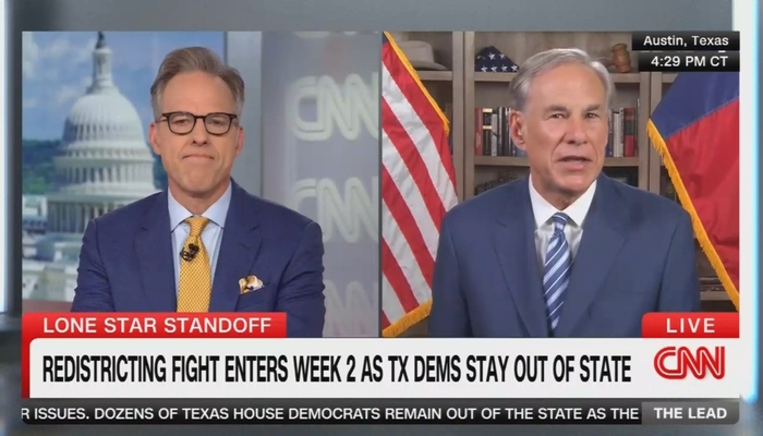 NextImg:Jake Steps on a Rake: CNN’s Tapper SCHOOLED By Abbott on Texas Law