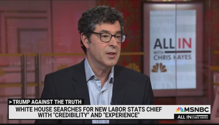 NextImg:MSNBC Guest: Trump Firing the Head of the Bureau of Labor Statistics Is Just Like Hitler