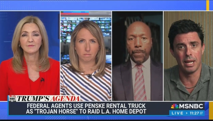NextImg:MSNBC Frets Illegal Aliens Arrested with Penske Truck, Scoffs at Dean Cain's ICE Aid