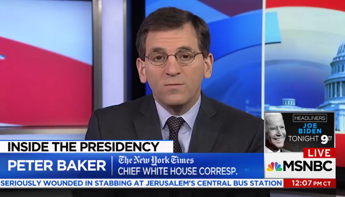 NextImg:Page One Editorial: NY Times Scribe Peter Baker Seethes Trump's Waging a ‘War on Facts’