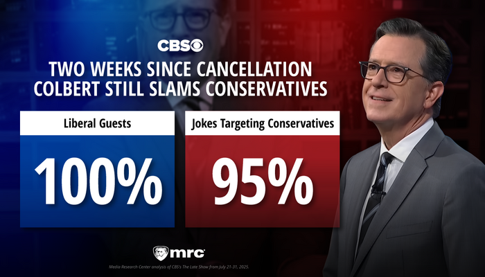 NextImg:Two Weeks After Cancellation, Colbert Doubles Down on Liberal Guests, Jokes