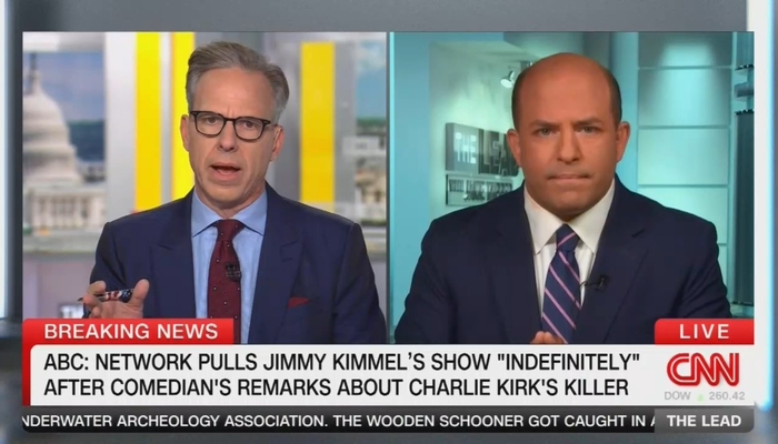 NextImg:‘Cancel Culture’; CNN’s Tapper, Stelter Defend, Mourn Jimmy Kimmel After ABC Suspension