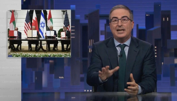 NextImg:Oliver Condemns Abraham Accords as a 'F*** You' To The Palestinians
