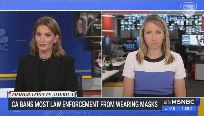 NextImg:MSNBC Floats Idea That Wearing Masks Is To Blame for Threats to ICE Agents