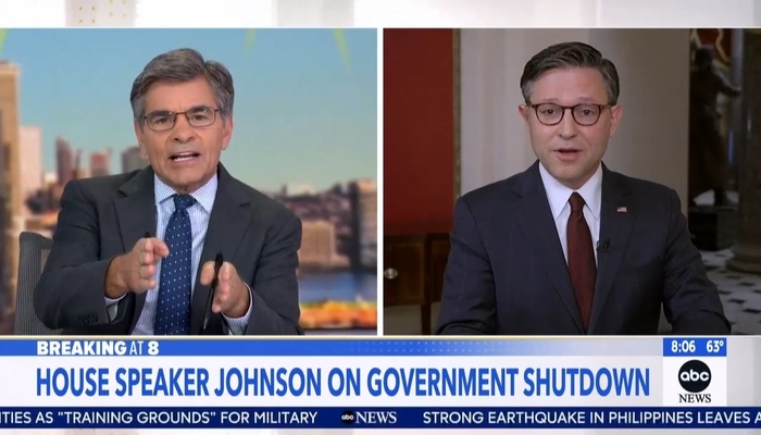 NextImg:HACK! ABC’s Stephanopoulos Berates Johnson, Sucks Up to Jeffries Over Gov’t Shutdown