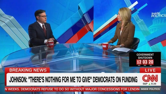 NextImg:While Interviewing Johnson, Bash Goes To Bat For Democrats' Shutdown Position