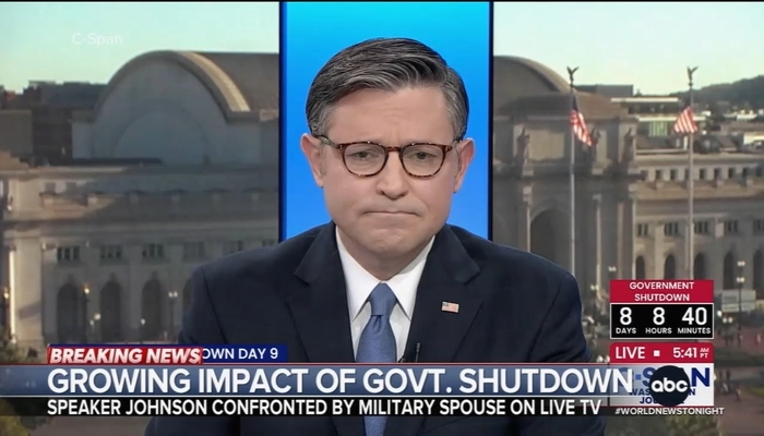 NextImg:ABC Harps on Caller to Speaker Johnson, Argues He’s Kept Gov’t Closed, Checks Withheld