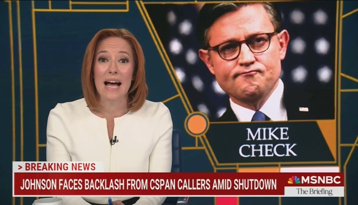 MSNBC’s Psaki Tries to 'Correct' Speaker Johnson's Evidence with Different Research