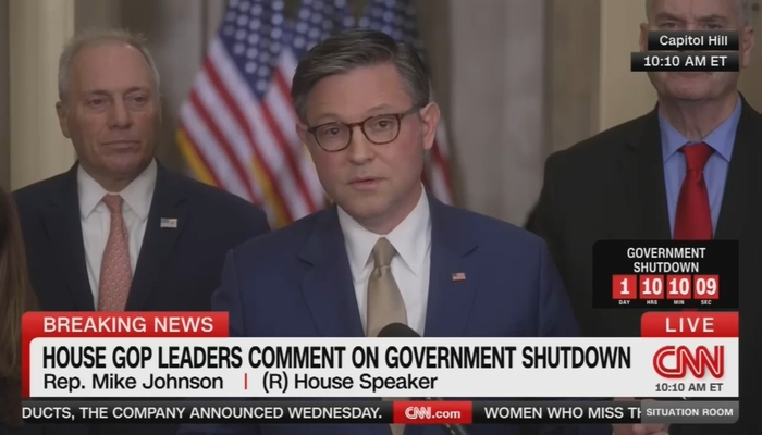 NextImg:Both CNN and MSNBC Cut Off Speaker Johnson As He Was Explaining Democrats and Illegals