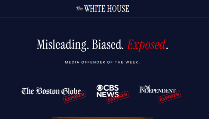 newsbusters.org - Tim Graham - Liberal Tears! White House Launches 'Media Offender of the Week' Page