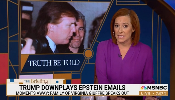 MSNBC's Jen Psaki Shames Team Trump for Citing Epstein Victim in Trump's Defense